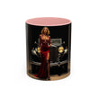 Lifestyle shot of Vintage Glamour Coffee Mug - 11oz on a kitchen table with coffee and pastries.