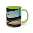 Vintage Aviation Accent Coffee Mug with intricate airplane detailing, perfect for aviation-themed decor.