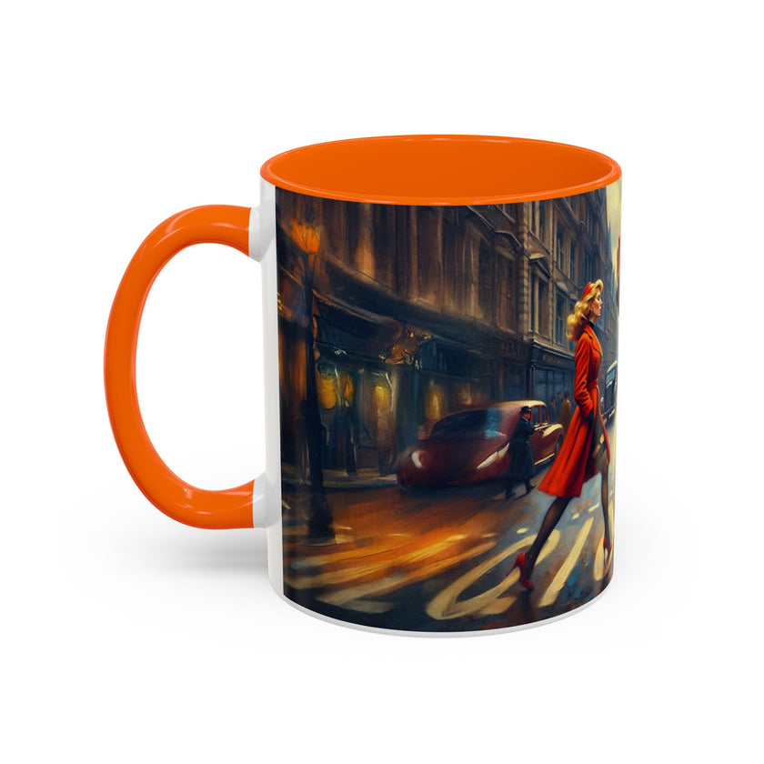 Vintage-Inspired Cityscape Accent Coffee Mug - 11oz & 15oz as a unique gift idea for any occasion.
