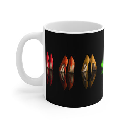 Pairs of Stilettos Mug, Gift, Coffee Cup, Retro, Unique Mug, Glamour, Retro, Woman, Shoes, Colours, Colors