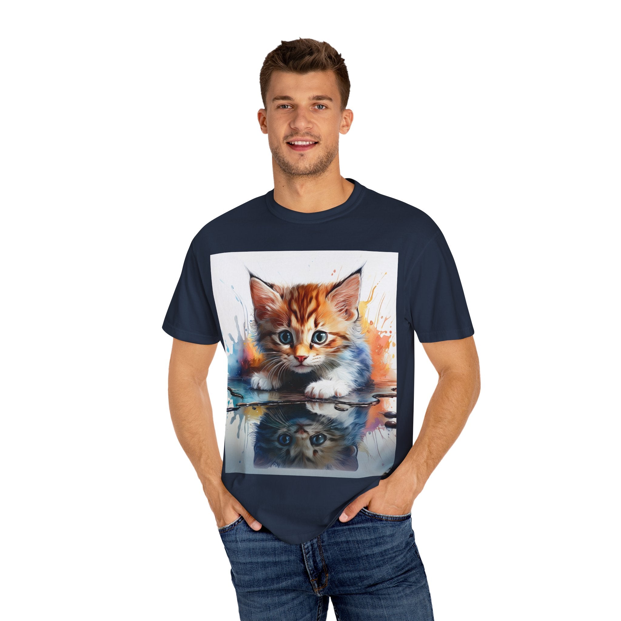 Kitten T-Shirt, Retro Fashion Tee, Stylish Casual Wear, Gift for Him, Trendy T-Shirt for Events