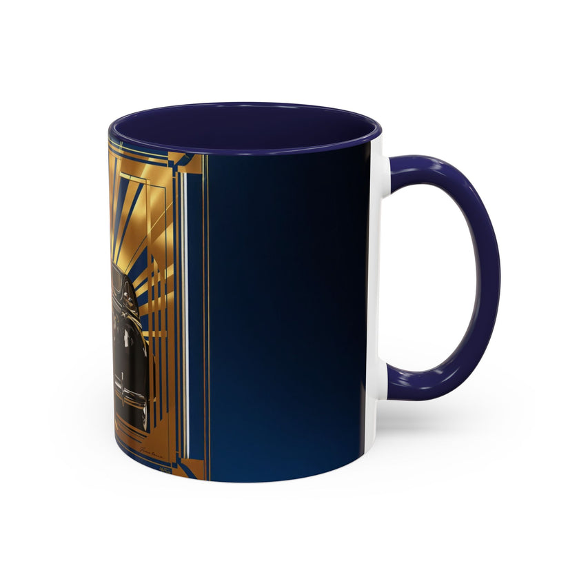 Elegant Glamorous Vintage Coffee Mug displayed on a cozy kitchen table.