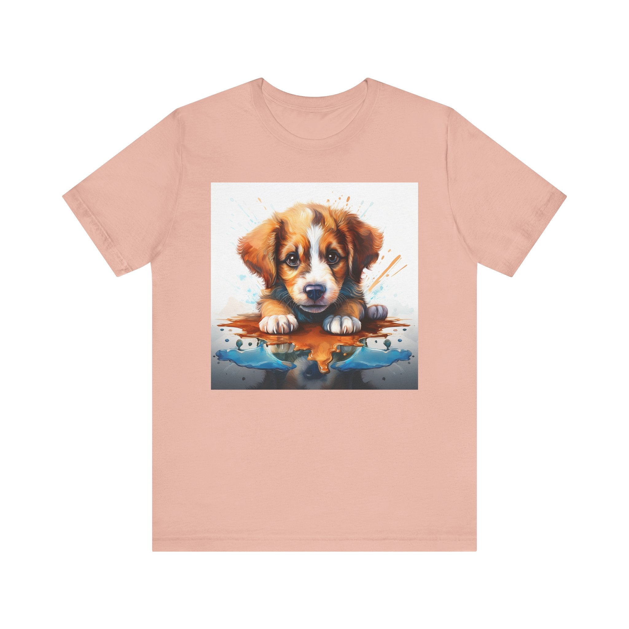 Adorable Puppy Art Tee, Cute Dog Lover's T-Shirt, Casual Gift for Animal Lovers, Gift for Him, Pet-Themed Apparel, Fun Birthday Gift