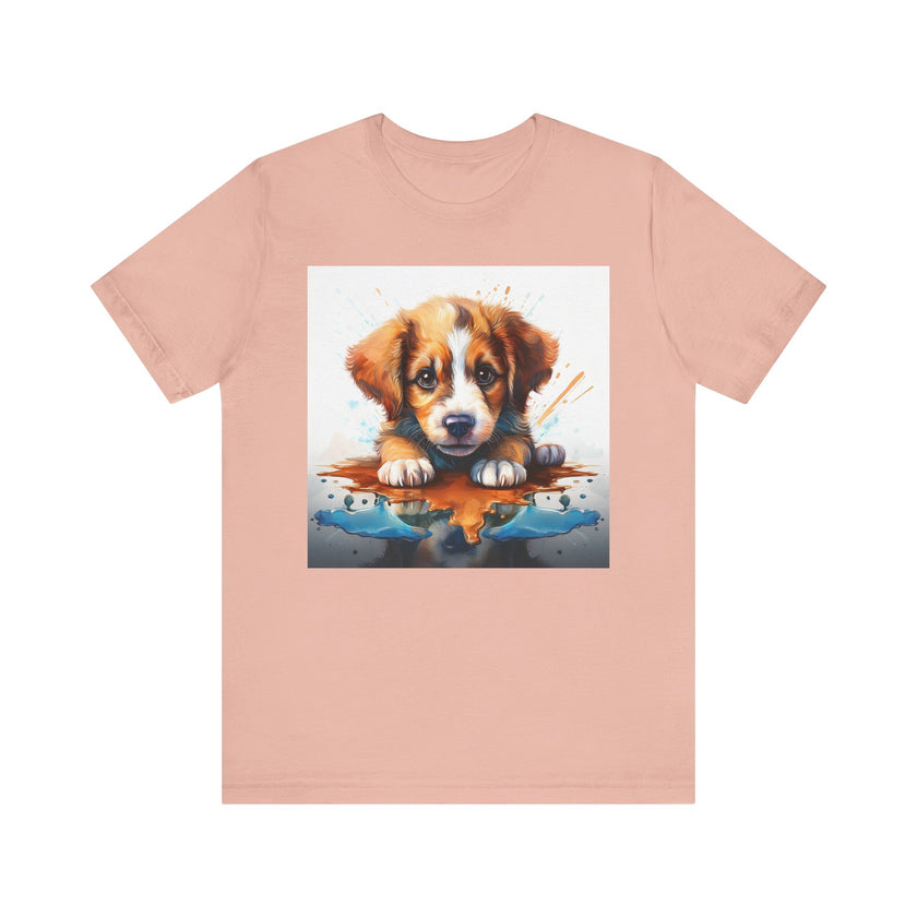 Adorable Puppy Art Tee, Cute Dog Lover's T-Shirt, Casual Gift for Animal Lovers, Gift for Him, Pet-Themed Apparel, Fun Birthday Gift