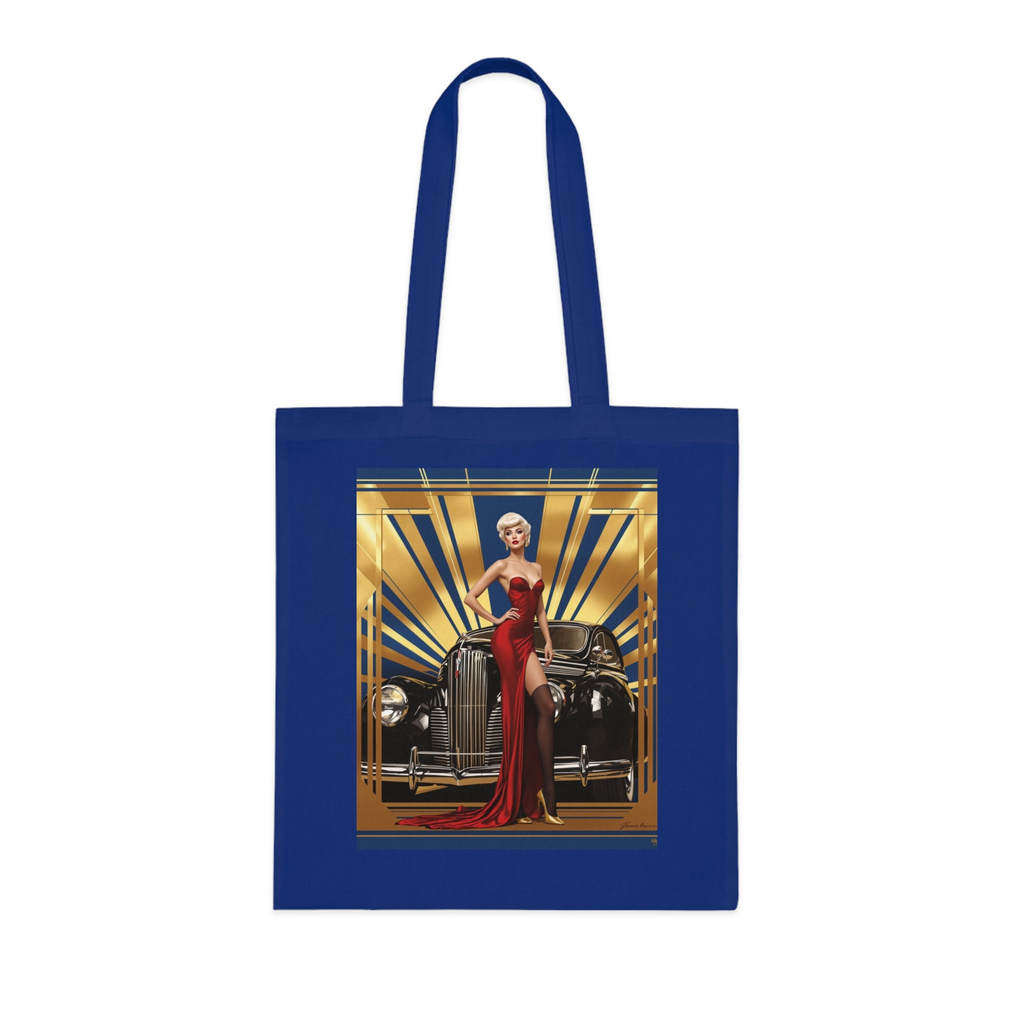 Vintage Glamour Cotton Tote Bag , Artistic Tote Bag