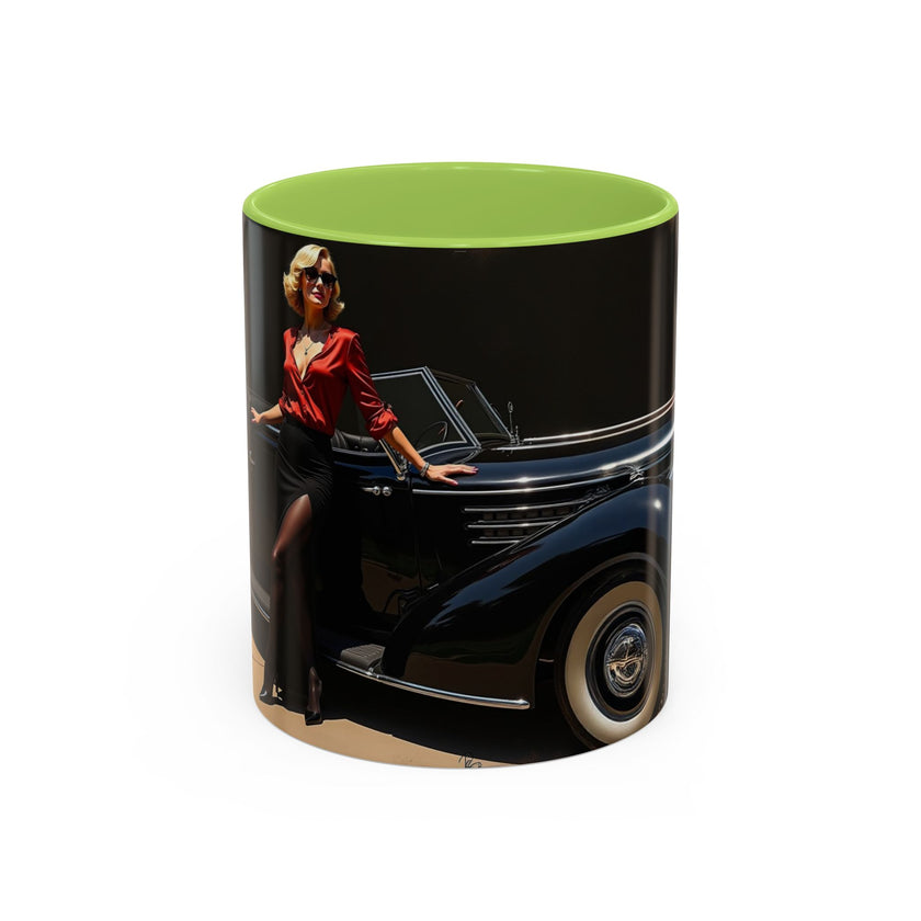 Vintage Glamour Coffee Mug, Vibrant Accent Coffee Mug