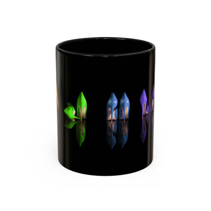 Elegant Silhouette Coffee Mug Collection showcasing a vibrant interior and sleek white exterior.