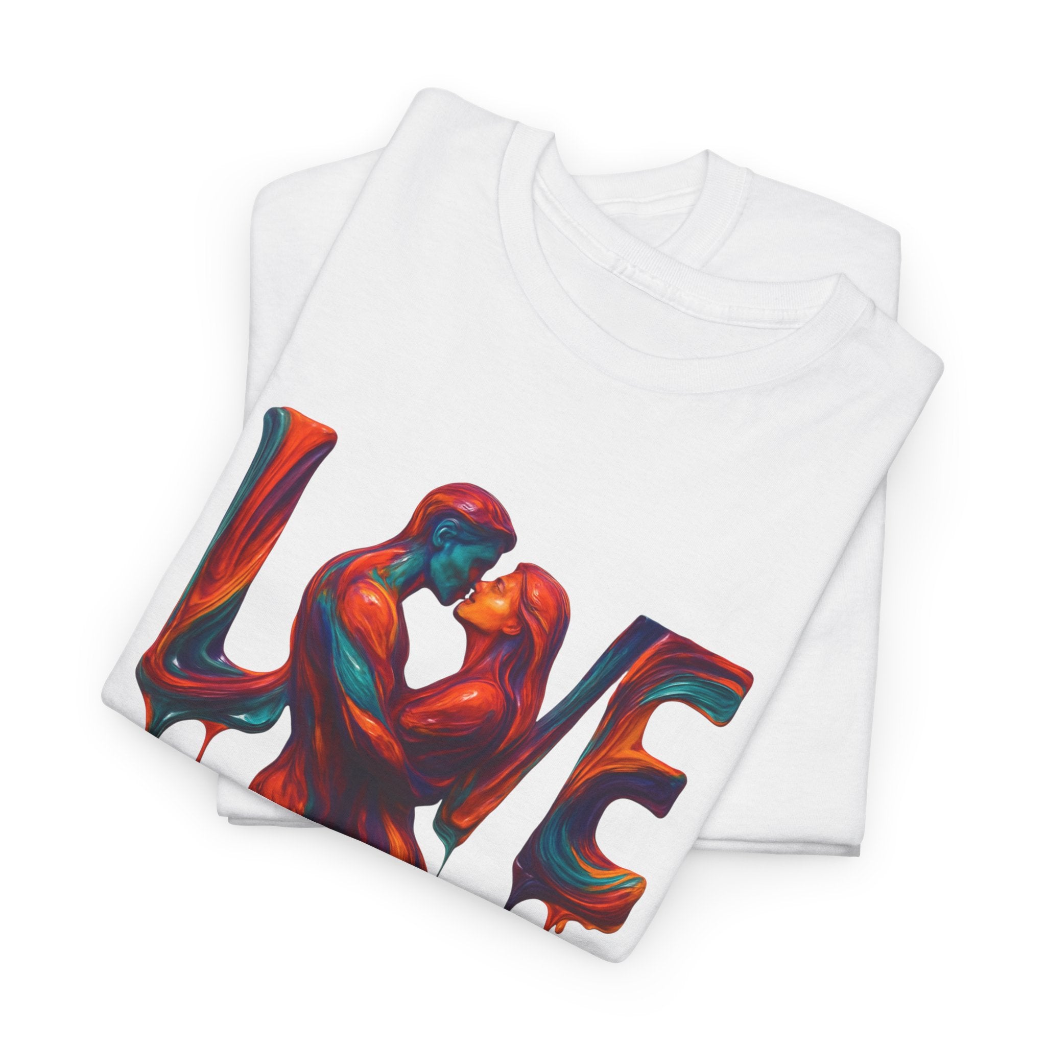 Model showcasing Love Unisex Heavy Cotton Tee paired with stylish accessories for a trendy look.
