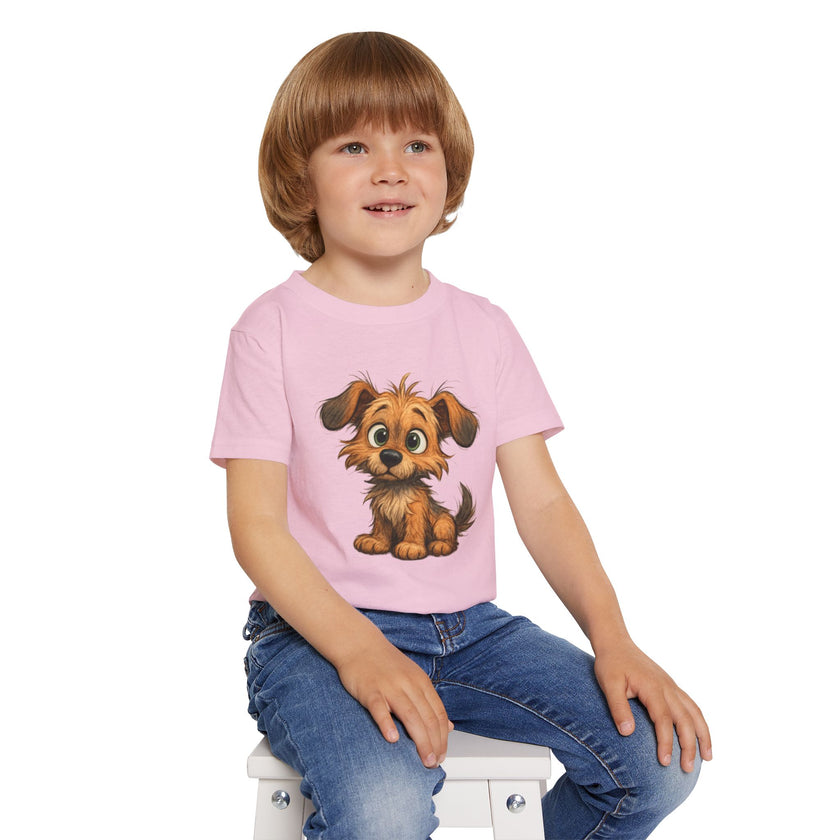 Cute Dog Design Toddler T-Shirt, Perfect for Gifts, Birthdays, Playdates, Animal Lovers, Casual Wear, Kids Clothing