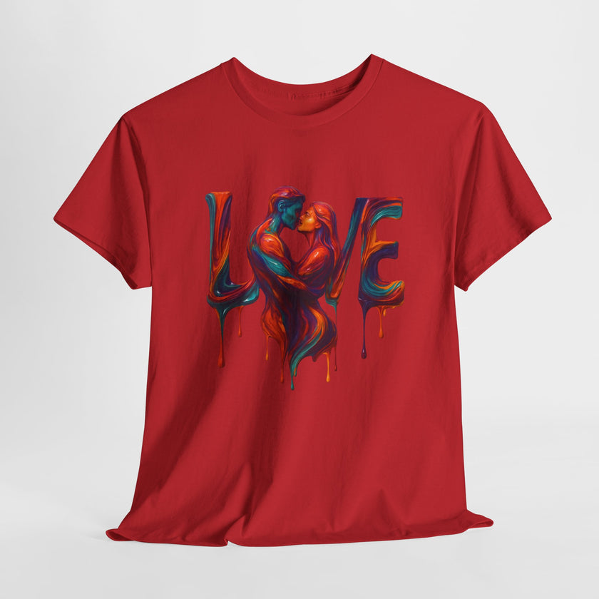 Love Heavy Cotton Tee For Him - Artful Expression for Couples, Gift for Anniversaries, Valentine's Day, Casual Wear, Art Lovers Tee