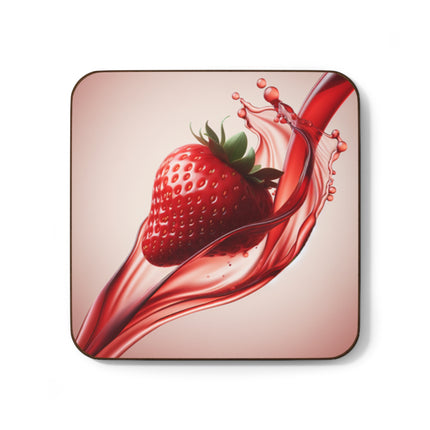 Strawberry Splash Coaster, Fun Drink Coaster, Home Bar Accessory, Kitchen Decor, Gift for Fruit Lovers, Unique Coaster Set
