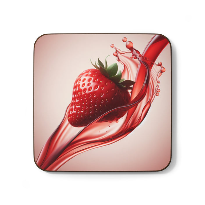 Strawberry Splash Coaster, Fun Drink Coaster, Home Bar Accessory, Kitchen Decor, Gift for Fruit Lovers, Unique Coaster Set