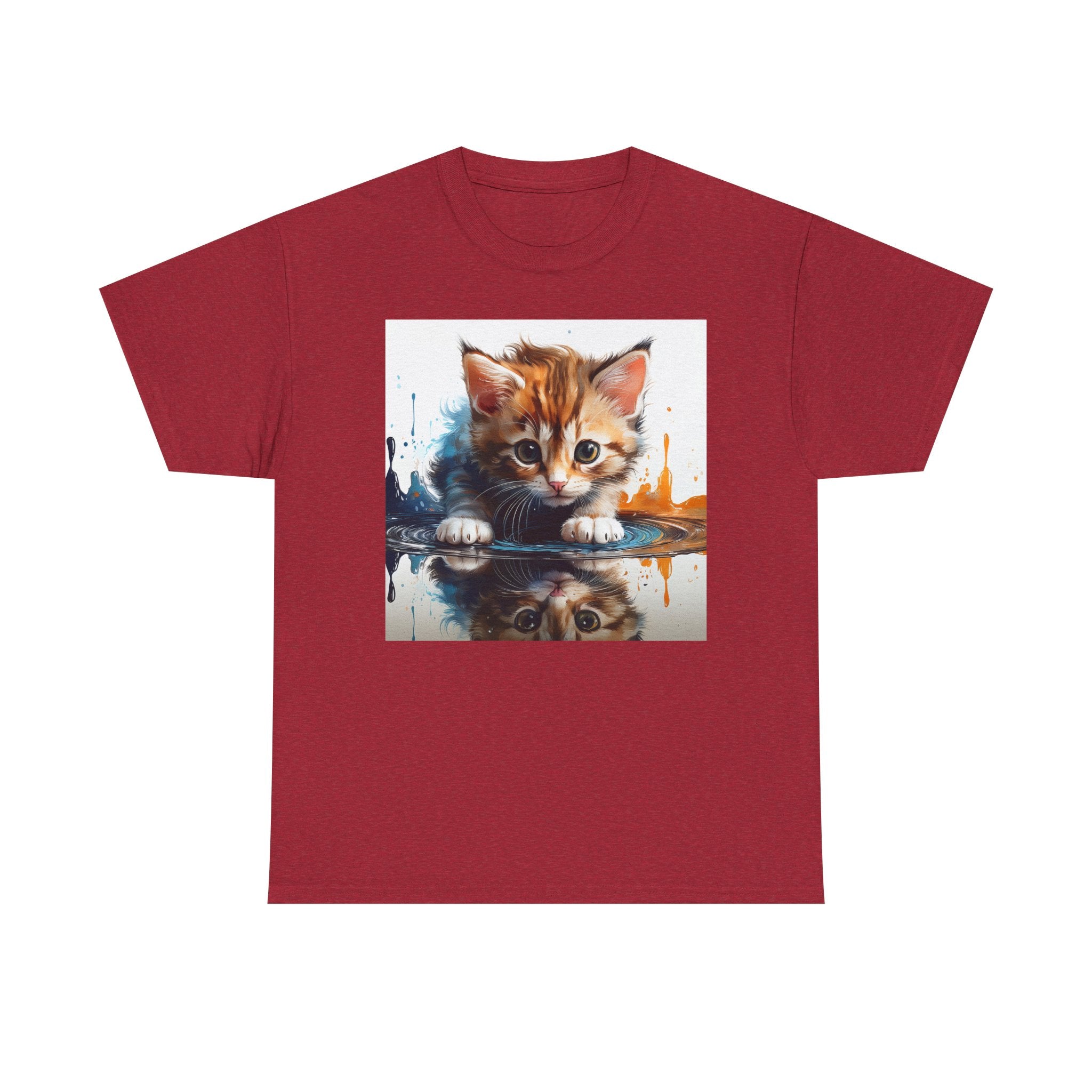 Cute Cat Unisex Heavy Cotton Tee, Cat Lover Gift, Animal Tee, Cozy Wear, Everyday Fashion, Fun Gift Idea