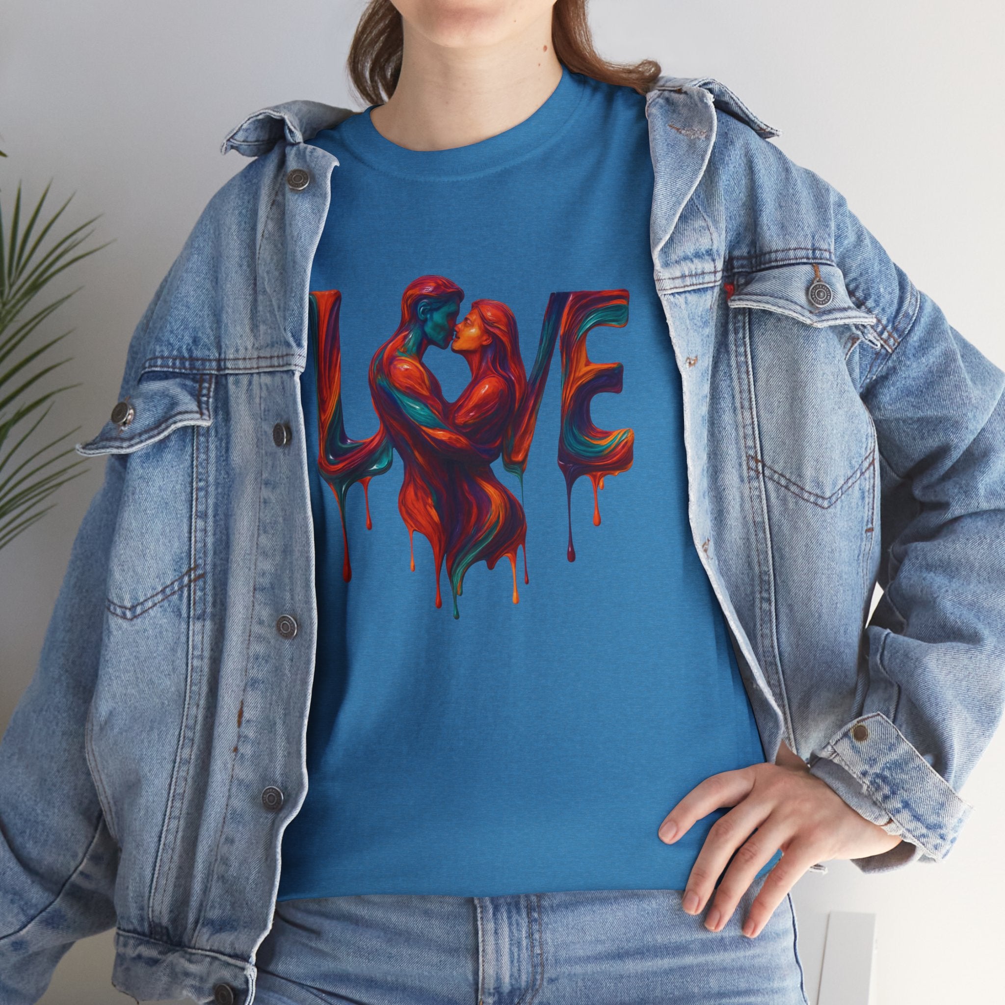 Love Heavy Cotton Tee For Him - Artful Expression for Couples, Gift for Anniversaries, Valentine's Day, Casual Wear, Art Lovers Tee