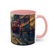 Artistic representation of the Vintage-Inspired Cityscape Accent Coffee Mug - 11oz & 15oz.