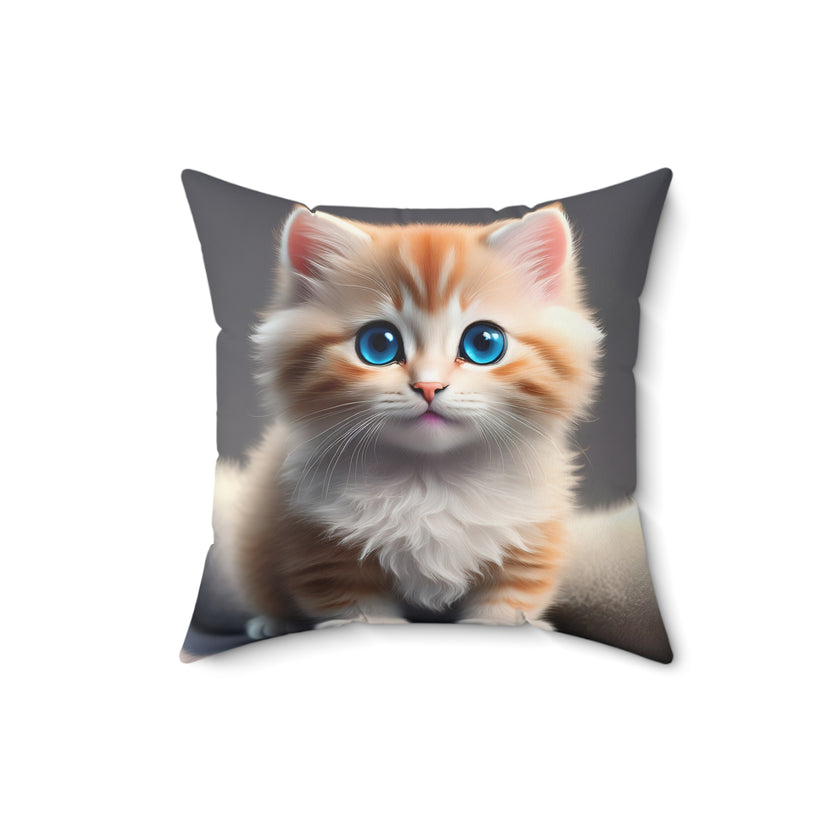 Cute Kitten Art Pillow, Decorative Throw Pillow, Pet Lover Gift, Cozy Home Decor, Cat Lover Cushion, Fun Cat Decor