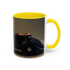 Elegant Vintage Lady Accent Coffee Mug displaying cheerful hues for home decor.