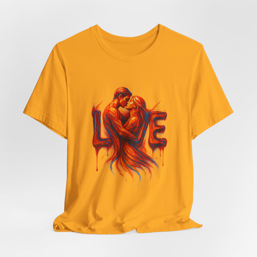Love Embrace Unisex T-Shirt, Romantic Tee, Gift for Couples, Valentine's Day Apparel, Cute Love Shirt, Sweetheart Gift