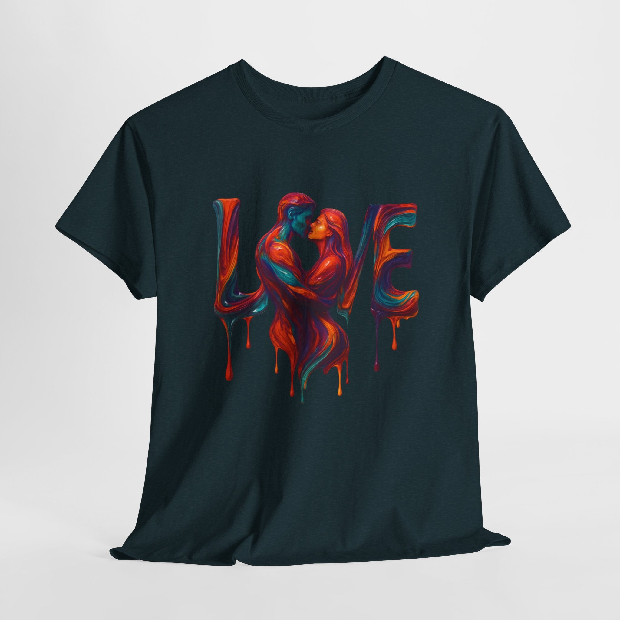 Love Heavy Cotton Tee For Him - Artful Expression for Couples, Gift for Anniversaries, Valentine's Day, Casual Wear, Art Lovers Tee