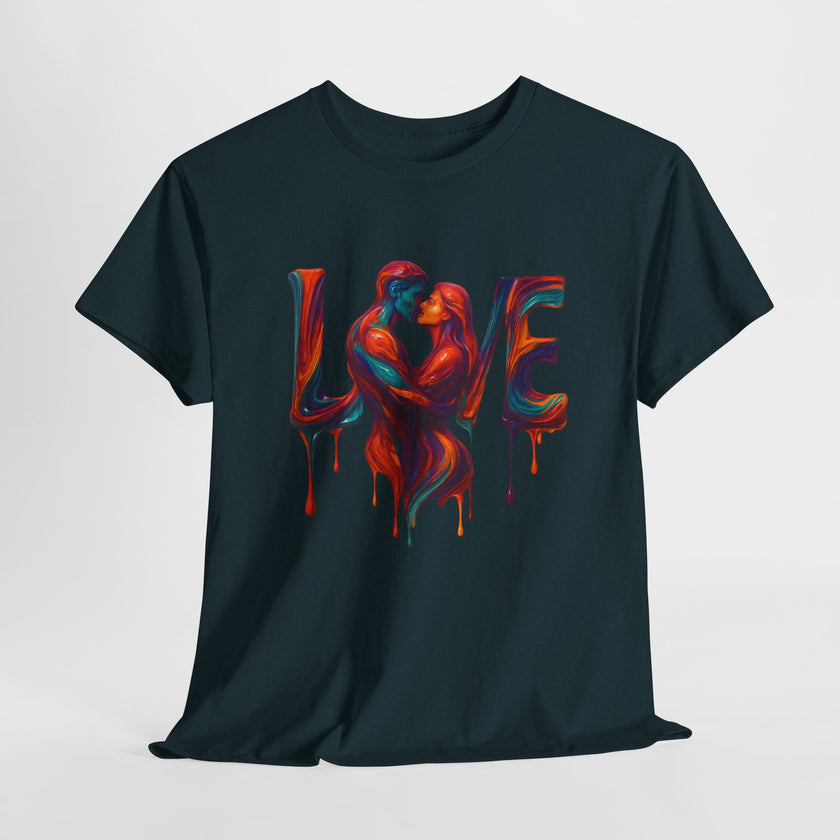 Love Heavy Cotton Tee For Him - Artful Expression for Couples, Gift for Anniversaries, Valentine's Day, Casual Wear, Art Lovers Tee