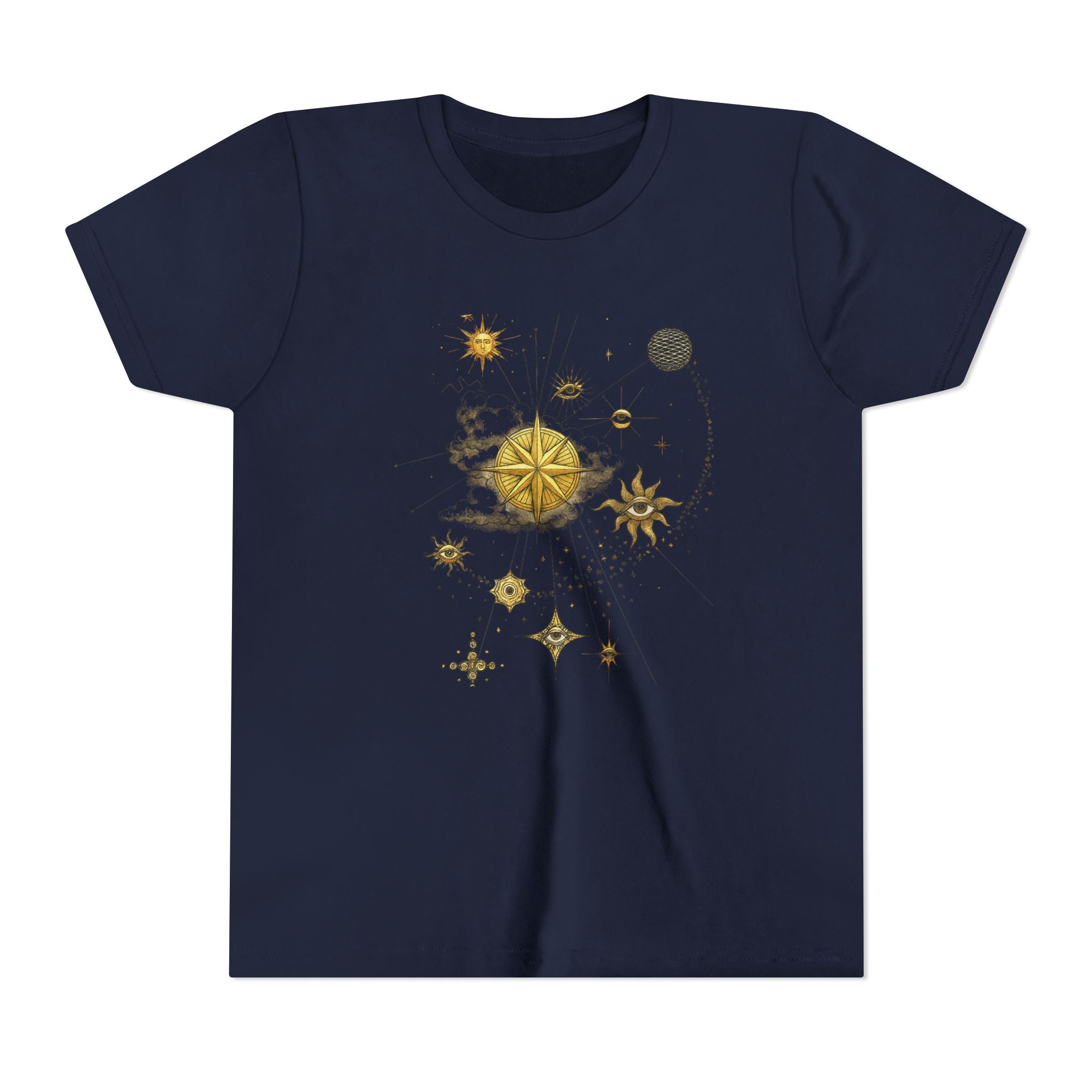 Celestial Compass Youth Tee - Astrology Inspired Short Sleeve Shirt