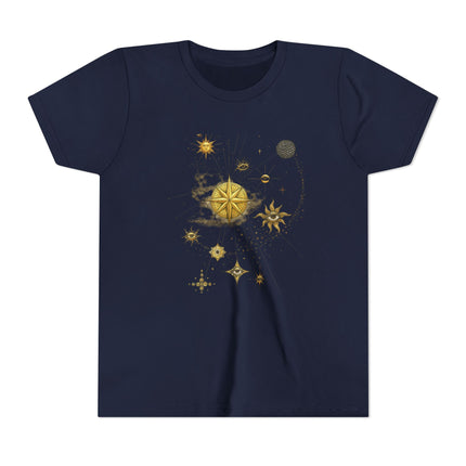Celestial Compass Youth Tee - Astrology Inspired Short Sleeve Shirt
