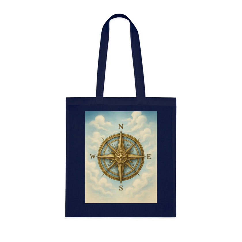 Vintage Compass Cotton Tote Bag