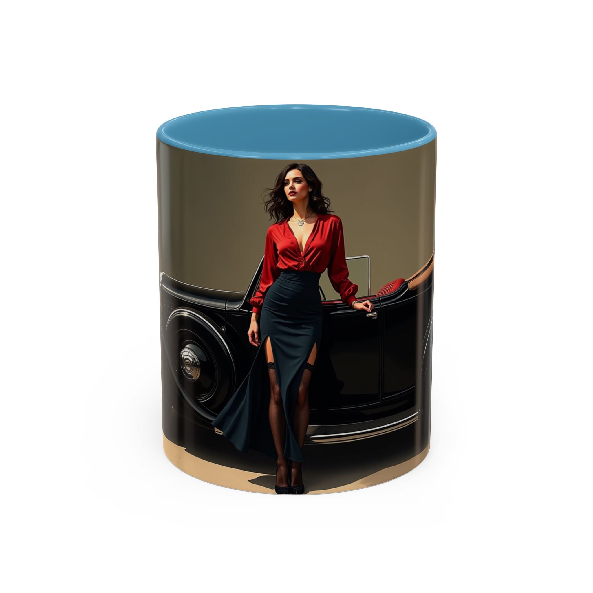 Elegant Vintage Lady Accent Coffee Mug, a perfect gift for birthdays and holidays.