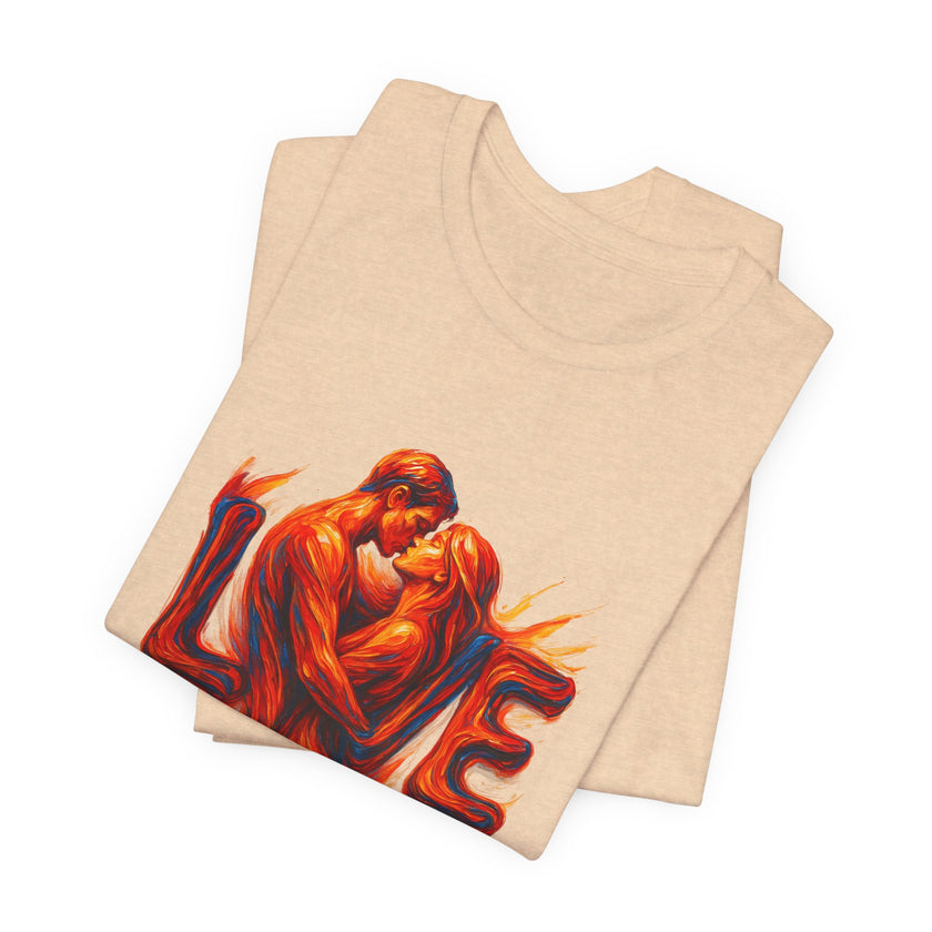 Love Embrace Unisex T-Shirt, Romantic Tee, Gift for Couples, Valentine's Day Apparel, Cute Love Shirt, Sweetheart Gift
