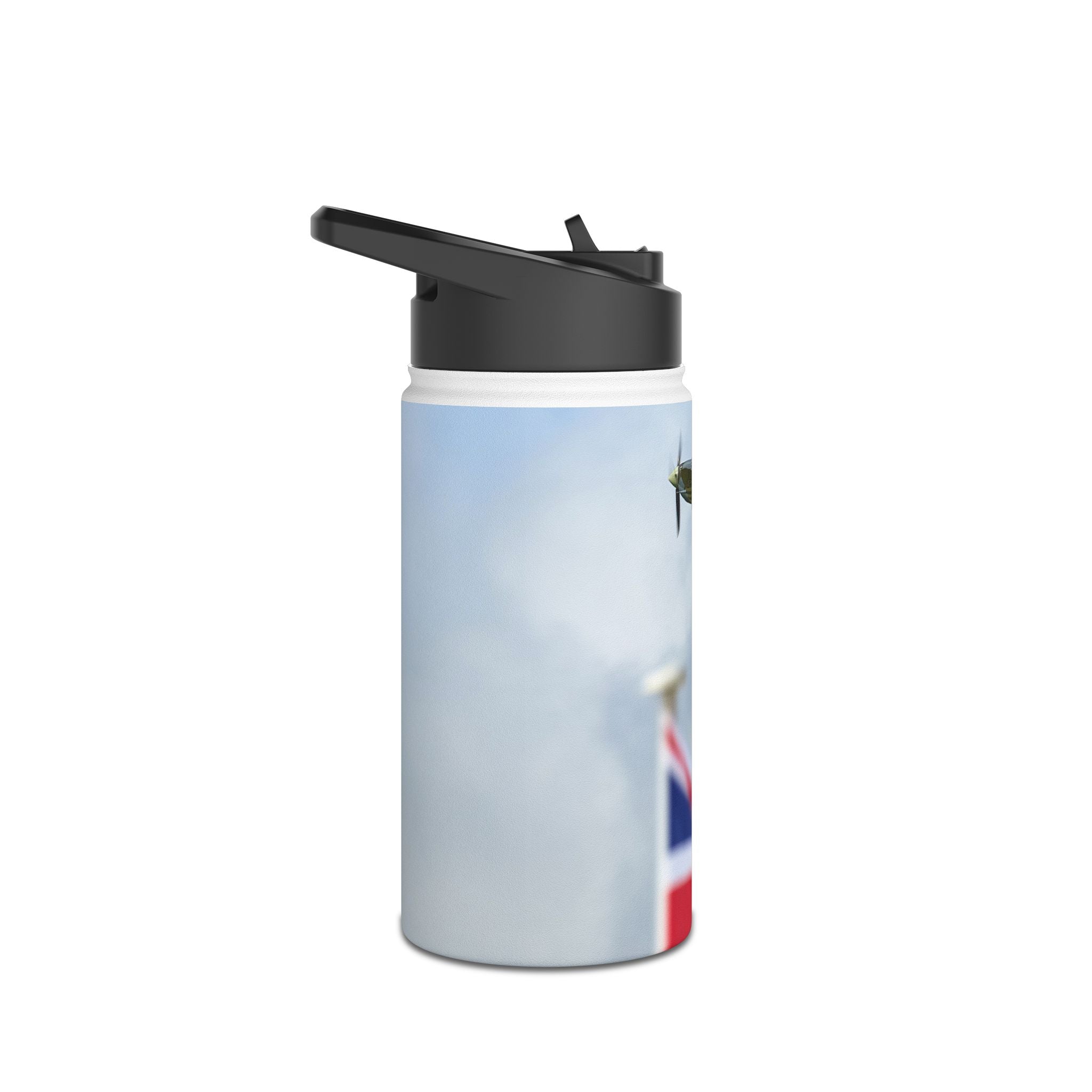 Spitfire Stainless Steel Water Bottle, Jet Design, Gift for Pilot, Travel Hydration, Airforce Lover, Outdoor Adventures