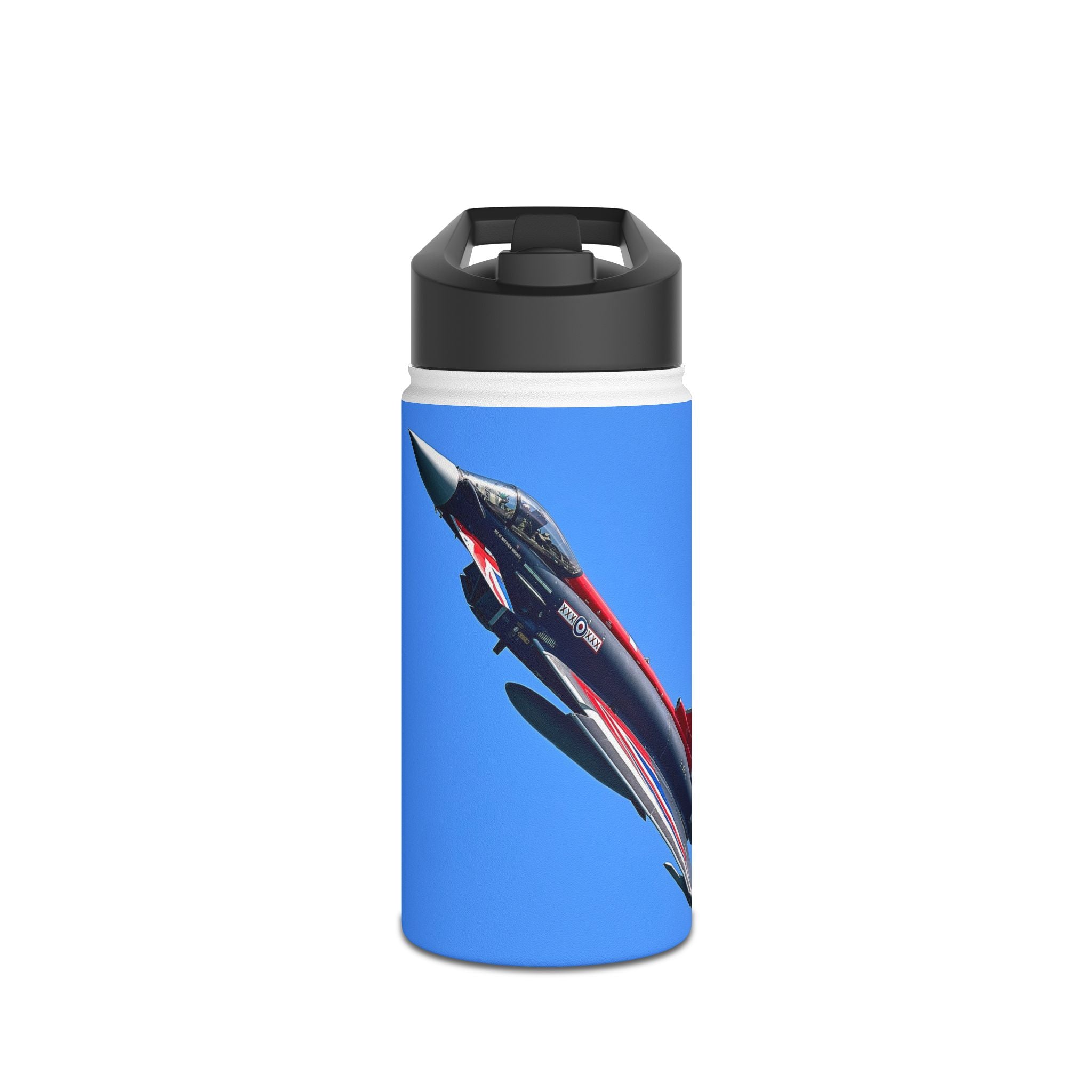 Typhoon Stainless Steel Water Bottle, Jet Design, Gift for Pilot, Travel Hydration, Airforce Lover, Outdoor Adventures