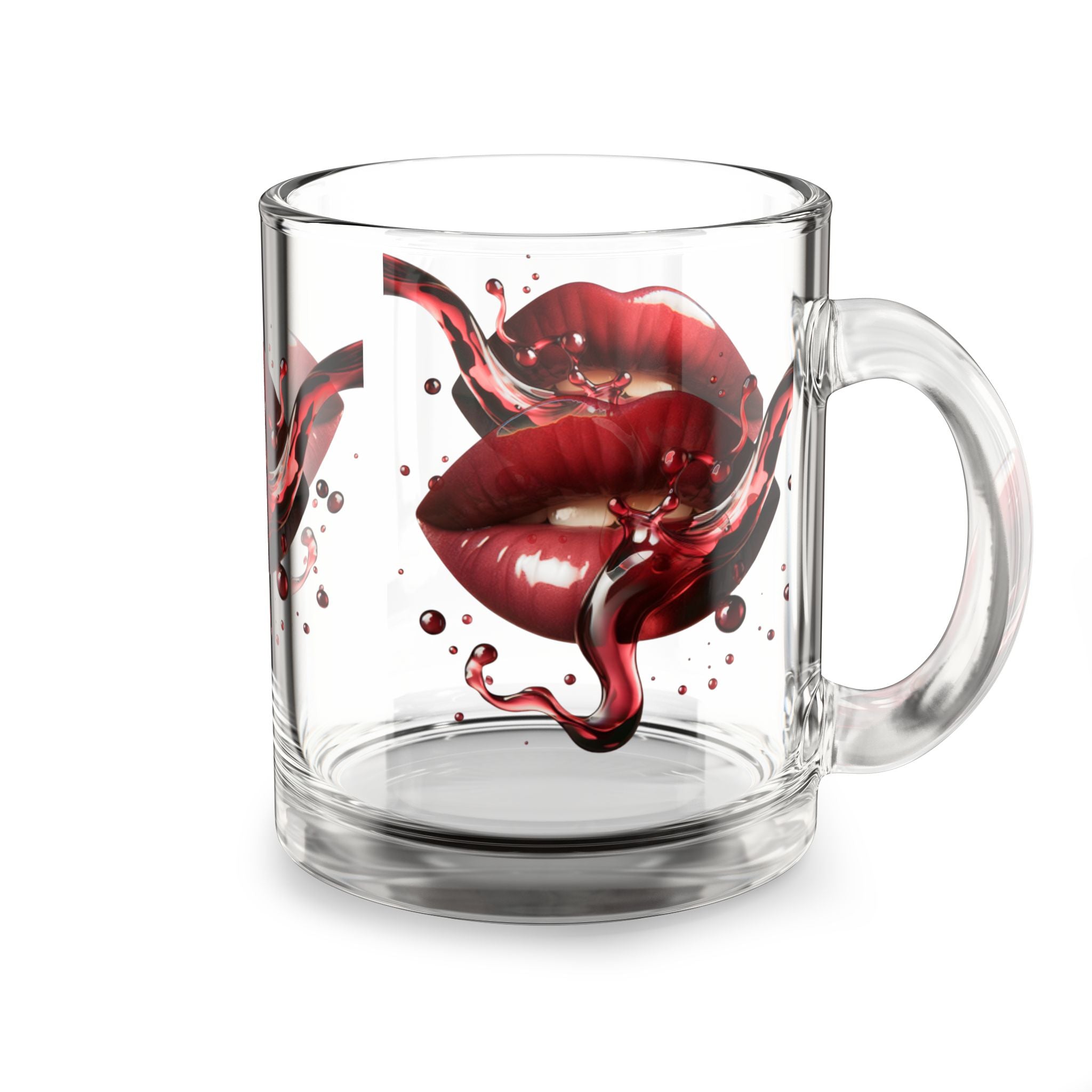 Romantic Kiss Glass Mug, 10oz | Perfect Gift for Valentine's Day, Wedding, Anniversary, Coffee Lovers, Home Decor