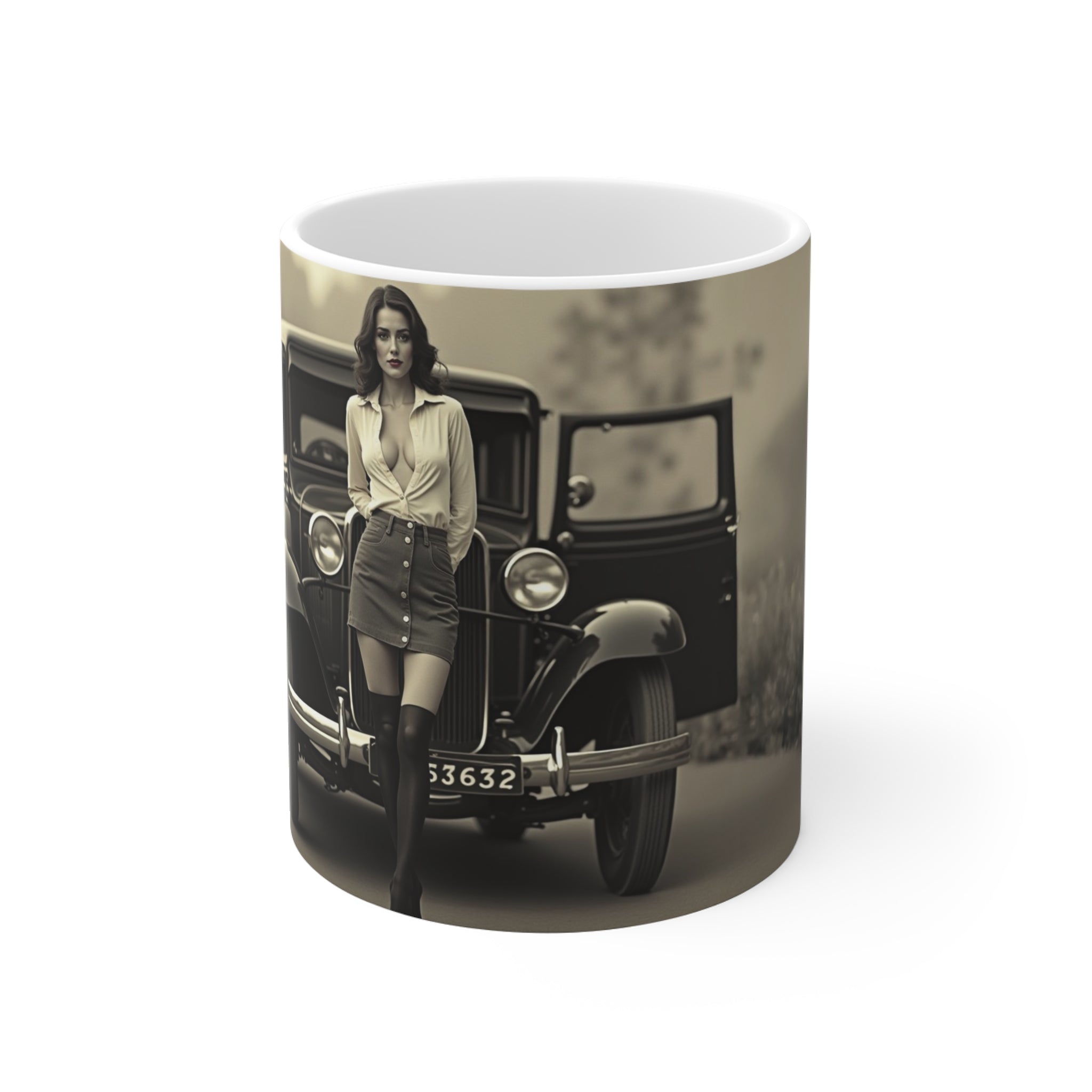 Vintage Glamour Woman, London Mug, Enthusiast Gift, Coffee Cup, Retro, Unique, Mug, Glamour, Retro,  Vintage Car , London