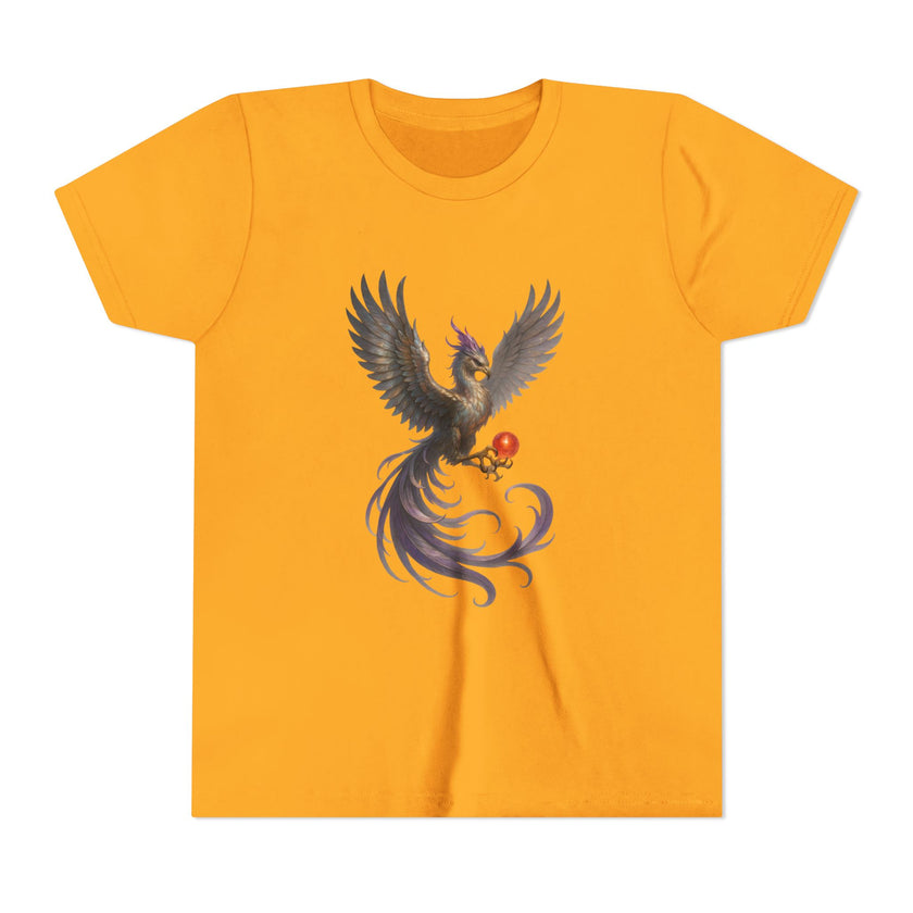 Mystical Phoenix Youth Tee, Magical T-Shirt for Kids, Fantasy Shirt, Perfect Birthday Gift, Summer Outfit, Kids Apparel