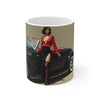 Glamour  Dress,  London Mug, Enthusiast Gift, Coffee Cup, Retro, Unique, Mug, Glamour, Retro, Woman, Dress, Red , London
