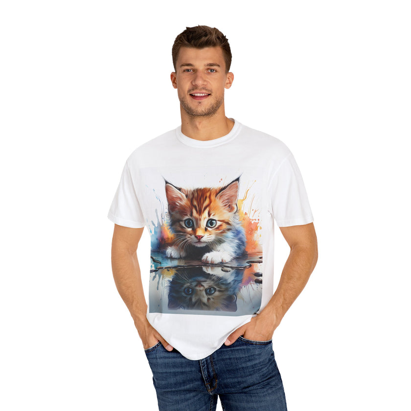 Kitten T-Shirt, Retro Fashion Tee, Stylish Casual Wear, Gift for Him, Trendy T-Shirt for Events