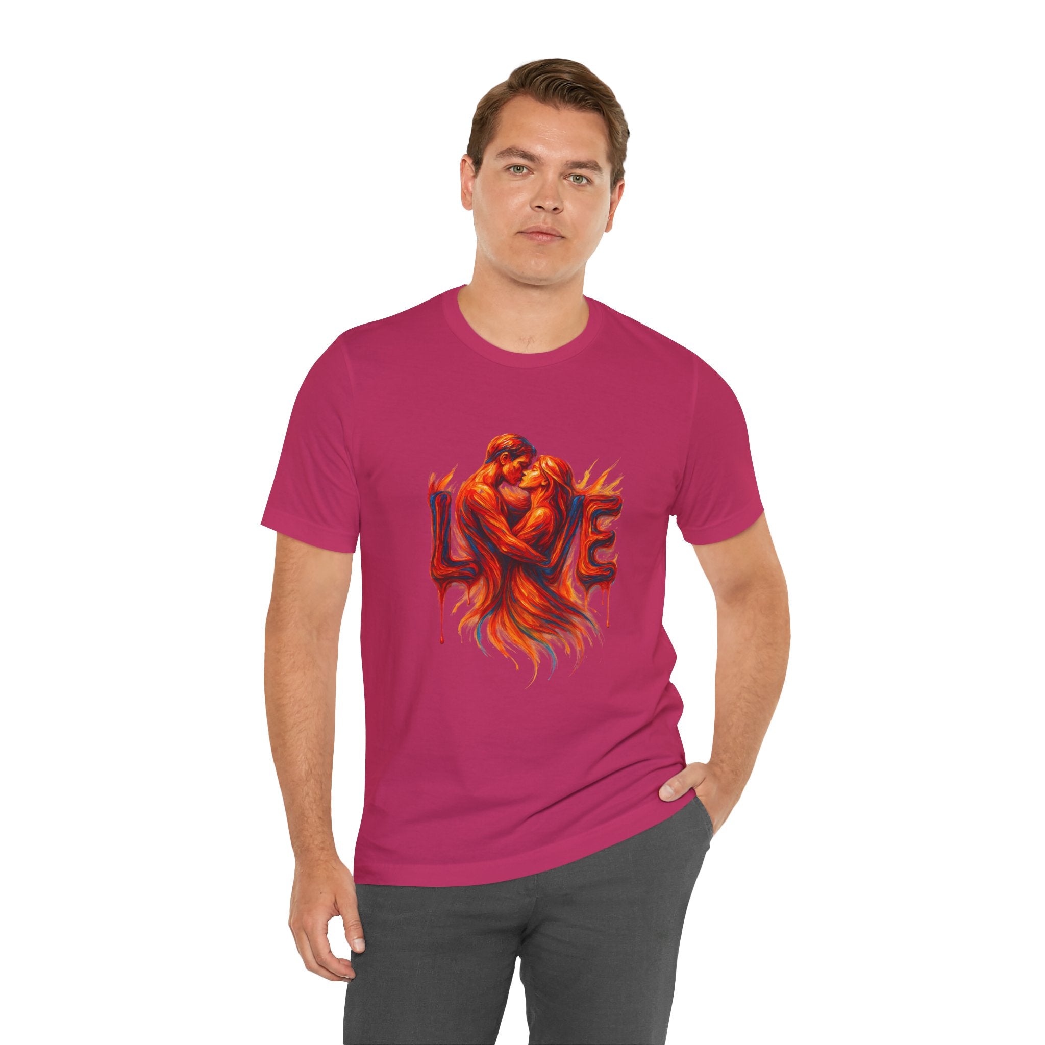 Love Embrace T-Shirt For Him, Romantic Tee, Gift for Couples, Valentine's Day Apparel, Cute Love Shirt, Sweetheart Gift