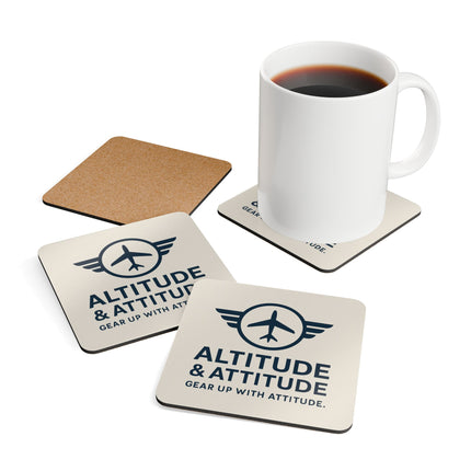 Altitude & Attitude Corkwood Coaster Set