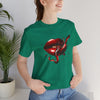 Red Lip Design Unisex Jersey Tee | Casual Wear, Trendy Shirt, Gift for Her, Summer Style, Statement Top