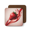 Strawberry Splash Coaster, Fun Drink Coaster, Home Bar Accessory, Kitchen Decor, Gift for Fruit Lovers, Unique Coaster Set