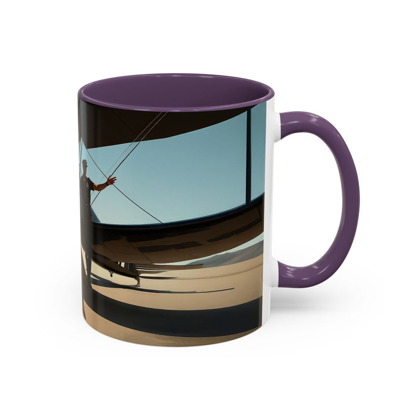Vintage Aviation Accent Coffee Mug with a unique airplane artwork, great for collectors.