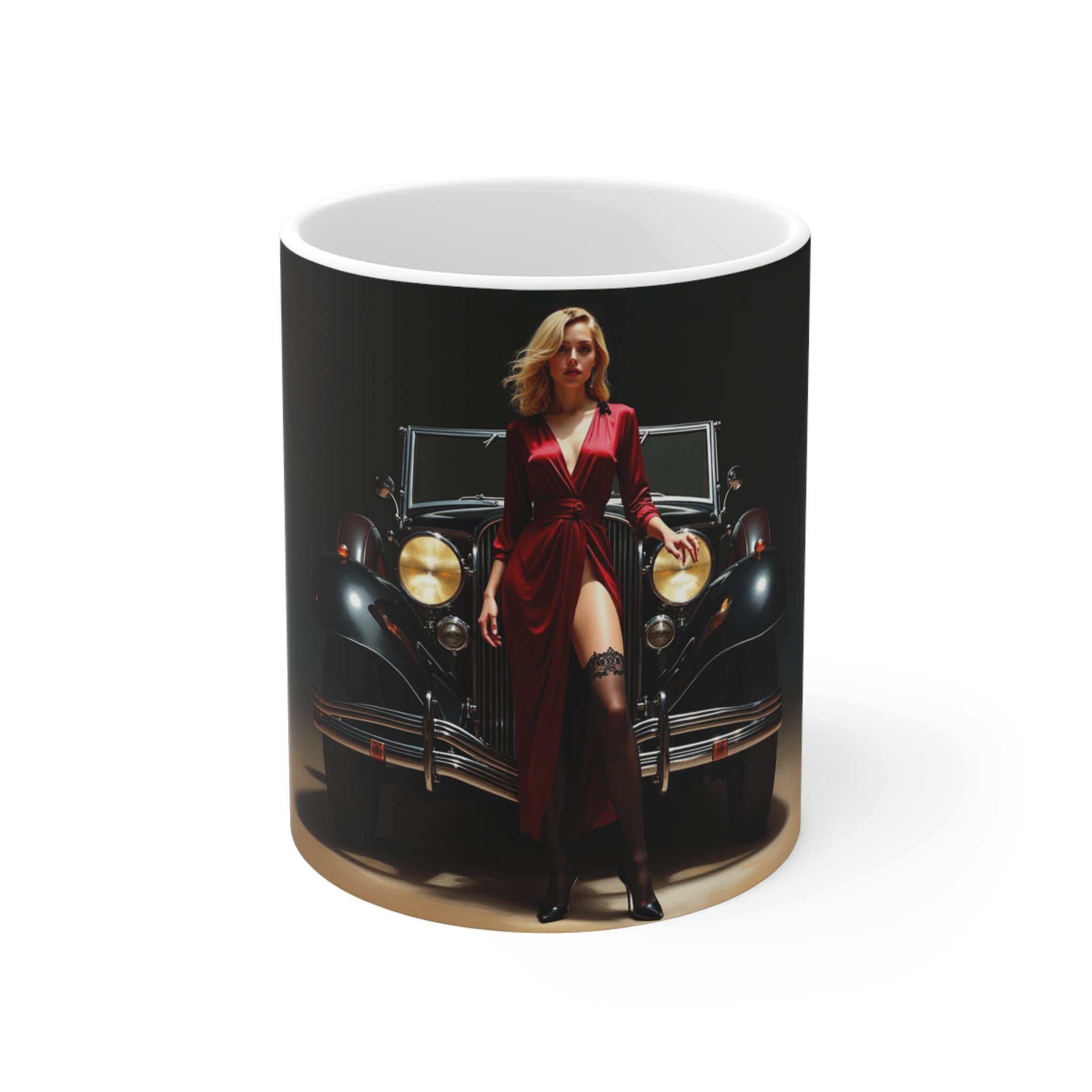 Glamour Woman Dress, London Mug, Enthusiast Gift, Coffee Cup, Retro, Unique, Mug, Red , London