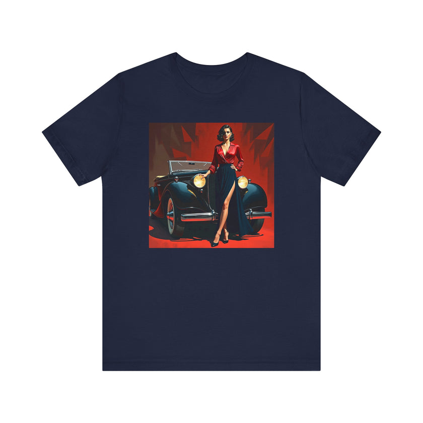 Retro Glamour Classic Tee, Vintage Car Shirt, Fashion Tee for Car Lovers, Unisex Graphic Shirt, Perfect Gift for Retro Enthusiasts