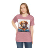 Adorable Puppy Art Tee For Her, Cute Dog Lover's T-Shirt, Casual Gift for Animal Lovers, Gift for Her, Pet-Themed Apparel, Fun Birthday Gift