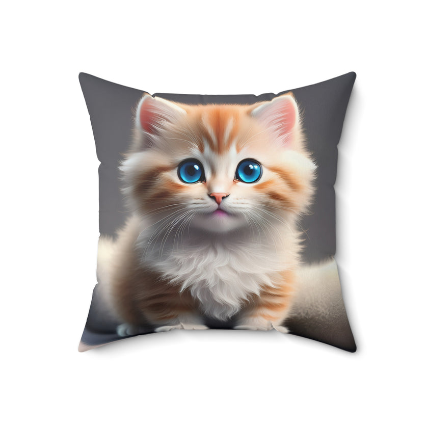Cute Kitten Art Pillow, Decorative Throw Pillow, Pet Lover Gift, Cozy Home Decor, Cat Lover Cushion, Fun Cat Decor