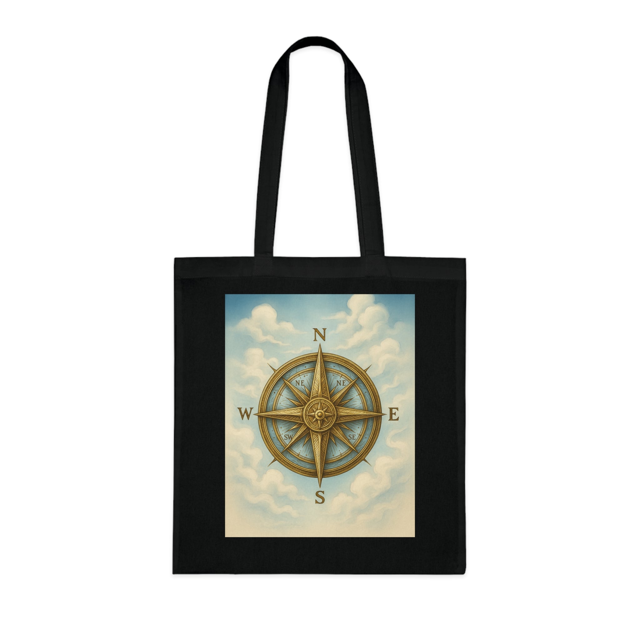Vintage Compass Cotton Tote Bag