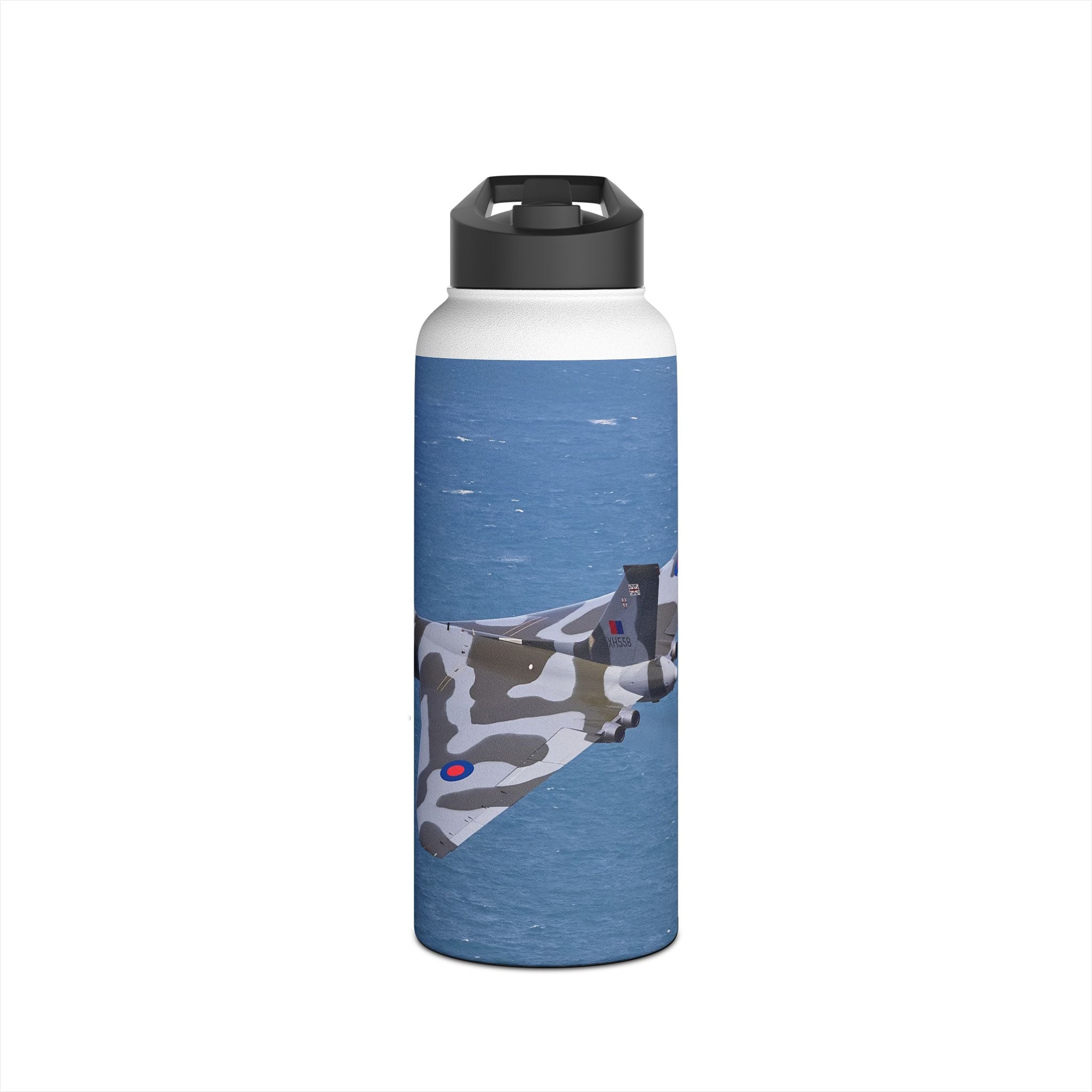 Vulcan Stainless Steel Water Bottle, Jet Design, Gift for Pilot, Travel Hydration, Airforce Lover, Outdoor Adventures, Vulcan, Bomber, British, V-Bomber, RAF, British, Aviation,