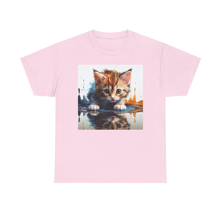 Cute Cat Unisex Heavy Cotton Tee, Cat Lover Gift, Animal Tee, Cozy Wear, Everyday Fashion, Fun Gift Idea
