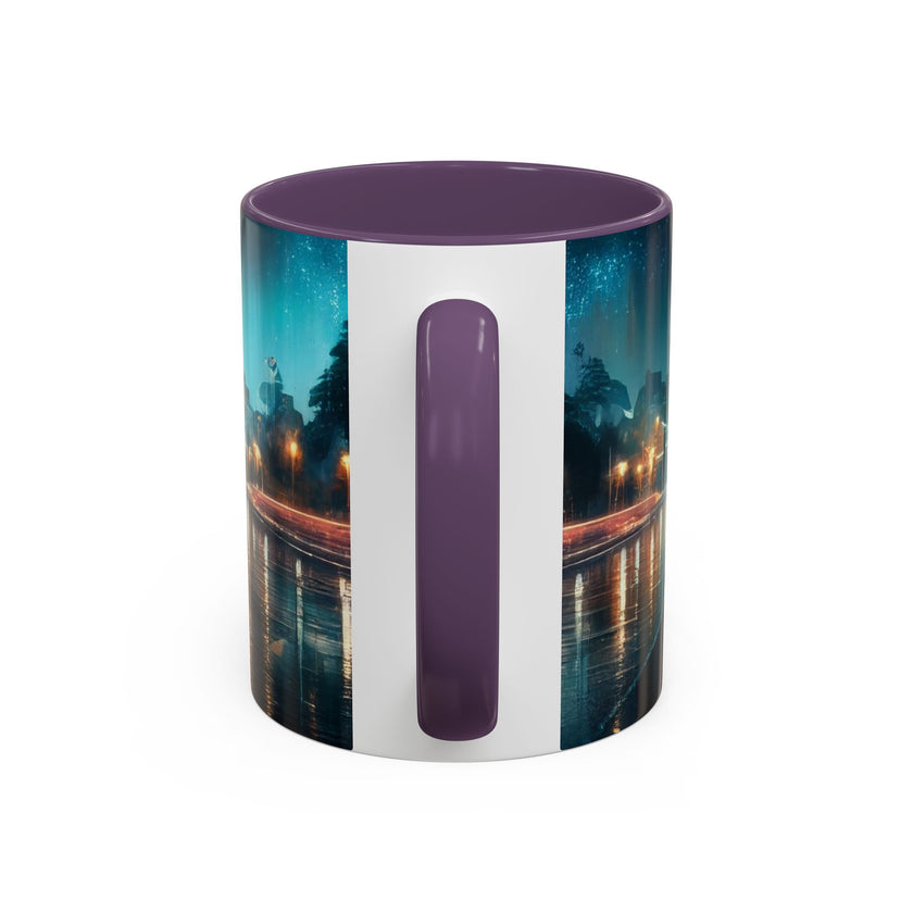 Glamorous Cityscape Coffee Mug featured in gift wrapping, ideal for special occasions.