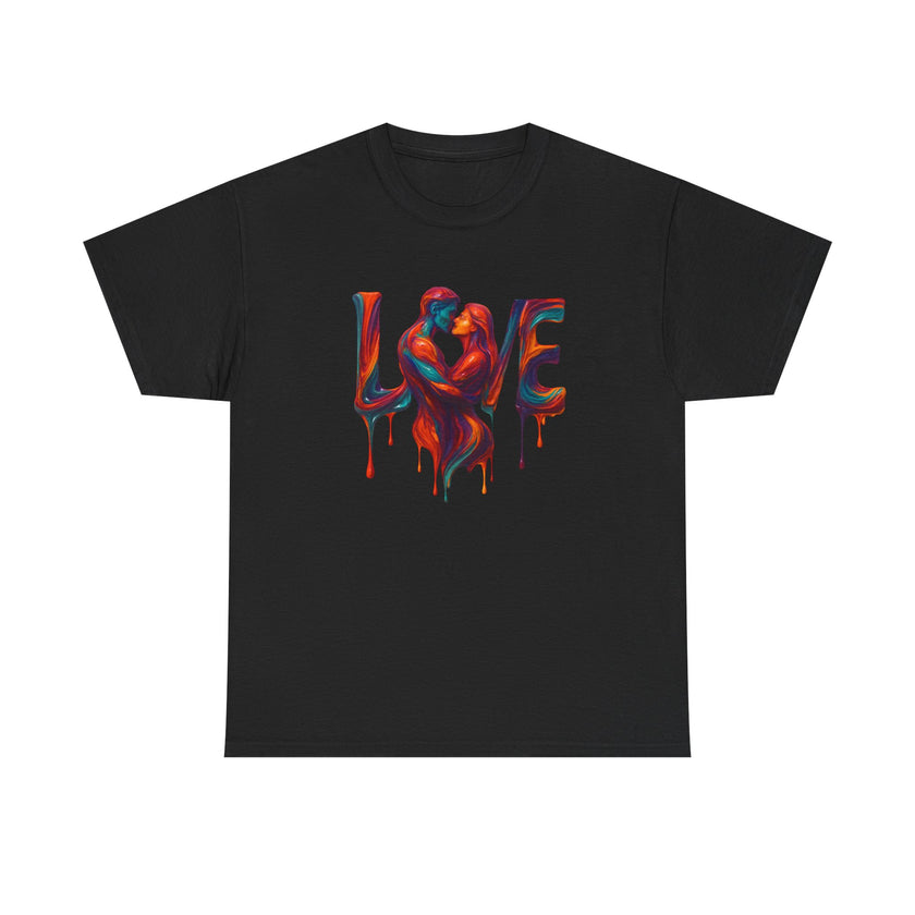 Love Heavy Cotton Tee For Him - Artful Expression for Couples, Gift for Anniversaries, Valentine's Day, Casual Wear, Art Lovers Tee